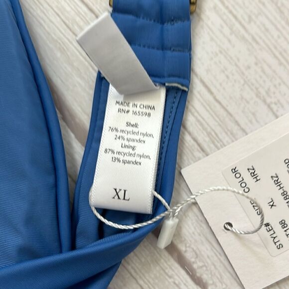 Andie Swim The Scala Blue Bikini Top Bandeau Strapless - Picture 8 of 10